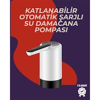 Şarjlı Damacana Su Pompası Otomatik Ve Taşınabilir Beyaz Şarjlı Damacana Su Pompası Otomatik Ve Taşınabilir Beyaz