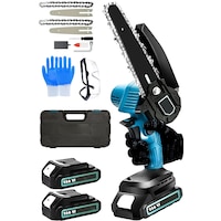 Moonshop TS02 128VF 12AH Çift Bataryalı Şarjlı Dal Budama Testere Mavi