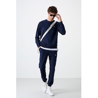 Tommy Life İndigo Casual O Yaka Lastik Paça Pamuklu Erkek Oversize Eşofman Takımı - 85120 İndigo Tommy Life İndigo Casual O Yaka Lastik Paça Pamuklu Erkek Oversize Eşofman Takımı - 85120 İndigo
