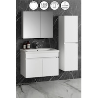 Çiğdem 80+35 Cm Beyaz Mdf Lavabolu Asma Banyo Dolabı Takımı Beyaz Çiğdem 80+35 Cm Beyaz Mdf Lavabolu Asma Banyo Dolabı Takımı Beyaz
