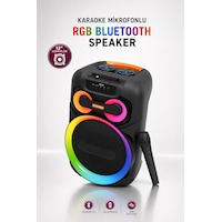 Taşınabilir Mikrofonlu 50w Led Işıklı Bluetooth Hoparlör Seti Taşınabilir Mikrofonlu 50w Led Işıklı Bluetooth Hoparlör Seti