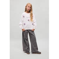 Defacto 90s Wide Leg Desenli Pantolon Kız Çocuk I4476a826aunm18 Gri-nm18 Defacto 90s Wide Leg Desenli Pantolon Kız Çocuk I4476a826aunm18 Gri-nm18