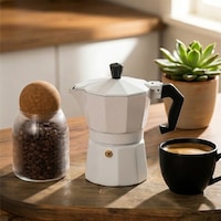 Porsima Mnb05742-1 Ocaküstü Moka Pot 3 Fincanlık Alüminyum Kahve Espresso Cezvesi Beyaz 150ml Porsima Mnb05742-1 Ocaküstü Moka Pot 3 Fincanlık Alüminyum Kahve Espresso Cezvesi Beyaz 150ml