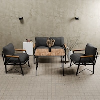 Mb Garden Furnıture Simetri Model, Balkon, Bahçe, Cafe, Metal Koltuk Takımı 2 1 1 Masalı Antrasit Mb Garden Furnıture Simetri Model, Balkon, Bahçe, Cafe, Metal Koltuk Takımı 2 1 1 Masalı Antrasit