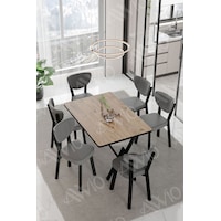 Avvio Elma Sandalye 80x140 Yemek Masası Mutfak Masası 6 Kişilik Masa Sandalye Takım Akça Avvio Elma Sandalye 80x140 Yemek Masası Mutfak Masası 6 Kişilik Masa Sandalye Takım Akça