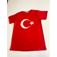 Gala Ay Yıldızlı Türk Bayraklı Tişört Unisex Beyaz Gala Ay Yıldızlı Türk Bayraklı Tişört Unisex Beyaz