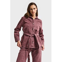 it's basic Kadın Gül Kurusu 6s6-98 Oversize Kemer Detaylı Kumaş Özellikli Tasarım Denim Ceket Bordo it's basic Kadın Gül Kurusu 6s6-98 Oversize Kemer Detaylı Kumaş Özellikli Tasarım Denim Ceket Bordo