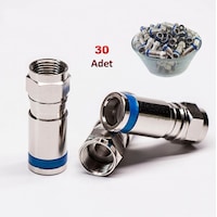 Rg6 Dijitürk Sıkmalı F Konnektör - 30 Adet Rg6 Dijitürk Sıkmalı F Konnektör - 30 Adet