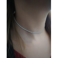 Gümüş Kısa Choker Su Yolu Taşlı Kolye Ko9e67 Altın - Gümüş Gümüş Kısa Choker Su Yolu Taşlı Kolye Ko9e67 Altın - Gümüş