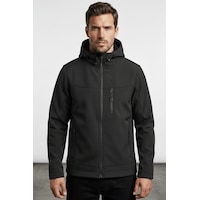 Erkek Mont İçi Polarlı Softshell Mont Su Ve Rüzgar Geçirmez Kapüşonlu Spor Mont Siyah Erkek Mont İçi Polarlı Softshell Mont Su Ve Rüzgar Geçirmez Kapüşonlu Spor Mont Siyah