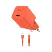 Ttec Smartcharger Gan 45W Avs PD Seyahat Hızlı Şarj Aleti + USB-C - USB-C 3A 120 CM Kablo Neon Turuncu
