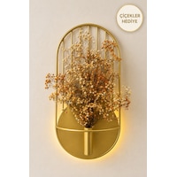 Gold Şeritli Aplik Model Çiçeklik + Cipso Çiçek 1 Adet , Modern Dekoratif Duvar Dekoru Metal Çiçeklik Gold - 912575821 Gold Şeritli Aplik Model Çiçeklik + Cipso Çiçek 1 Adet , Modern Dekoratif Duvar Dekoru Metal Çiçeklik Gold - 912575821