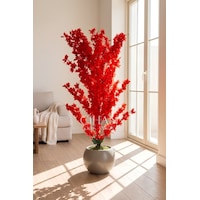 Yapay Kırmızı Sakura Kiraz Çiçeği Ağacı 120 Cm - Küre Plastik Saksılı 27x33 Cm Saksı Beyaz Yapay Kırmızı Sakura Kiraz Çiçeği Ağacı 120 Cm - Küre Plastik Saksılı 27x33 Cm Saksı Beyaz