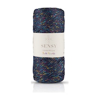 Sensy Multi Sparkle Simli Çok Renkli İp 100 Gr Polyester Makrome İpi Lacivert 1,5 Mm - 150 M Sensy Multi Sparkle Simli Çok Renkli İp 100 Gr Polyester Makrome İpi Lacivert 1,5 Mm - 150 M