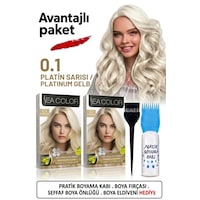 Sea Color Set Saç Boyası 0.1 Platin Sarısı 2 Li 2 Kutu+pratik Boya Kabı Sea Color Set Saç Boyası 0.1 Platin Sarısı 2 Li 2 Kutu+pratik Boya Kabı