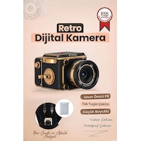 Vintage Dijital Kamera Selfie Video Vlog Kamerası Fotoğraf Makinesi Cmr48 Siyah Vintage Dijital Kamera Selfie Video Vlog Kamerası Fotoğraf Makinesi Cmr48 Siyah