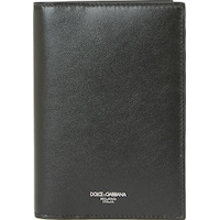 Dolce & Gabbana Dolce&gabbana Black Calfskin Passport Holder Siyah