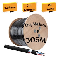 Cat6 305 Metre Makara Dış Ortam 0,57mm Kesit Çift Ceketli Outdoor Kablo Cat6 305 Metre Makara Dış Ortam 0,57mm Kesit Çift Ceketli Outdoor Kablo