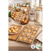 Porsima 30011-1 Silikon 9lu Neşeli Kurabiye Kalıbı Krem 19,5 34cm Porsima 30011-1 Silikon 9lu Neşeli Kurabiye Kalıbı Krem 19,5 34cm