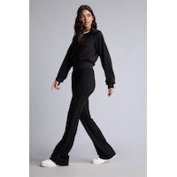 Defacto Flare Fit Ribana Siyah Kadın Pantolon E0628ax/bk81 Defacto Flare Fit Ribana Siyah Kadın Pantolon E0628ax/bk81