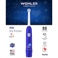Wohler Değiştirilebilir Başlıklı Pilli Erkek Çocuk Diş Fırçası 3+ , Fda Onaylı Pilli Wohler Değiştirilebilir Başlıklı Pilli Erkek Çocuk Diş Fırçası 3+ , Fda Onaylı Pilli