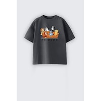 Monila Unisex Pamuklu Bisiklet Yaka Bluey Baskılı T-shirt Füme Monila Unisex Pamuklu Bisiklet Yaka Bluey Baskılı T-shirt Füme
