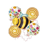 Arı Happy Birthday Konsept 5 Li Folyo Balon Set çok Renkli Arı Happy Birthday Konsept 5 Li Folyo Balon Set çok Renkli