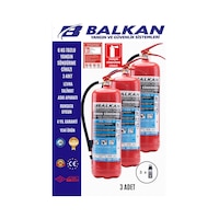 6 Kg Ruhsata Uygun 4 Yıl Tozlu Yangın Tüpü 3 Adet Set Talimat-levha-askı 6 Kg Ruhsata Uygun 4 Yıl Tozlu Yangın Tüpü 3 Adet Set Talimat-levha-askı