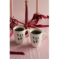 Kütahya Porselen Bone Pink Love 2 Parça 240 Cc Kupa Çok Renkli Kütahya Porselen Bone Pink Love 2 Parça 240 Cc Kupa Çok Renkli