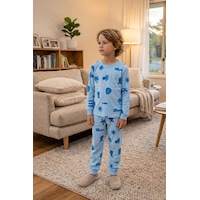 Zuzunga Deniz Temalı Mavi Renk %100 Pamuk Erkek Çocuk Pijama Takımı Bebe Mavi Zuzunga Deniz Temalı Mavi Renk %100 Pamuk Erkek Çocuk Pijama Takımı Bebe Mavi