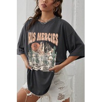 Unisex His Mercies Baskılı Oversize Tshirt Siyah Unisex His Mercies Baskılı Oversize Tshirt Siyah