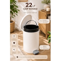 Porsima 0707-1 Still Beyaz 22 Litre Pedallı İç Kovalı Yuvarlak Mutfak & Banyo Çöp Kovası Yok Porsima 0707-1 Still Beyaz 22 Litre Pedallı İç Kovalı Yuvarlak Mutfak & Banyo Çöp Kovası Yok