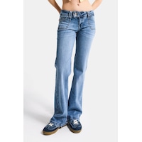 it's basic Kadın Mavi 4s6-4 Flare Fit Düşük Bel Esnek Kumaş Denim Jean it's basic Kadın Mavi 4s6-4 Flare Fit Düşük Bel Esnek Kumaş Denim Jean