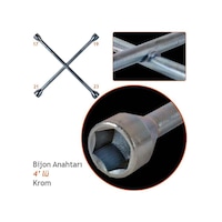 Krom 4'lü Bijon Anahtarı Krom 4'lü Bijon Anahtarı