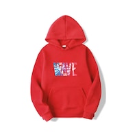 Blackjack Giyim Unisex Baskılı Kapşonlu Sweatshirt Kırmızı Blackjack Giyim Unisex Baskılı Kapşonlu Sweatshirt Kırmızı