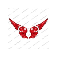 Kanatlı Türk Bayrağı Sticker 00002 Kanatlı Türk Bayrağı Sticker 00002