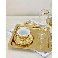Abant 6 Adet Gold Altın Kare Paslanmaz Çelik Kahve Servis Sunum Tepsi & Tabağı (21X21Cm) Abant 6 Adet Gold Altın Kare Paslanmaz Çelik Kahve Servis Sunum Tepsi & Tabağı (21X21Cm)