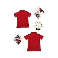 Bilge Trend Kız Erkek Çocuk Polo Yaka Kısa Kollu Okul T-shirt 2 Adet Kırmızı Bilge Trend Kız Erkek Çocuk Polo Yaka Kısa Kollu Okul T-shirt 2 Adet Kırmızı