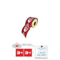 Dikkat Kırılır Etiketi 70x80 1 Rulo 500 Sarım Dikkat Kırılır Etiketi 70x80 1 Rulo 500 Sarım