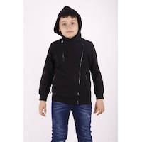 Toontoy Kids Toontoy Erkek Çocuk Cepli Fermuarlı Asimetrik Kesim Hırka Siyah Toontoy Kids Toontoy Erkek Çocuk Cepli Fermuarlı Asimetrik Kesim Hırka Siyah