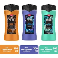 Axe Premium Collection Aqua Bergamot + Blue Lavender + Copper Santal Duş Jeli 3 x 300 ML Axe Premium Collection Aqua Bergamot + Blue Lavender + Copper Santal Duş Jeli 3 x 300 ML