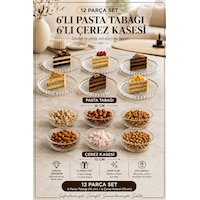Porsima 13917-1 Aren Mozaik 12 Parça Cam Sunum Seti - 6 Kişilik Pasta Tabağı & Çerezlik Yok Porsima 13917-1 Aren Mozaik 12 Parça Cam Sunum Seti - 6 Kişilik Pasta Tabağı & Çerezlik Yok