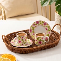 Porsima 0784 12 Parça Porselen Türk Kahve Fincan Takımı - Çiçek Desenli Kahve Fincan Seti - 90ml Çok Renkli Porsima 0784 12 Parça Porselen Türk Kahve Fincan Takımı - Çiçek Desenli Kahve Fincan Seti - 90ml Çok Renkli