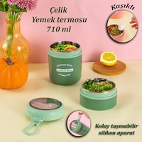 Porsima 66720 Çelik Yemek Termosu Lunch Box Yemek Kabı Yeşil 710m Porsima 66720 Çelik Yemek Termosu Lunch Box Yemek Kabı Yeşil 710m