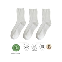 Trampler Unisex 3 Çift Lastiksiz Çizgili Bambu Çorap Beyaz Soket Çorap Sıkmayan Çorap Beyaz Trampler Unisex 3 Çift Lastiksiz Çizgili Bambu Çorap Beyaz Soket Çorap Sıkmayan Çorap Beyaz