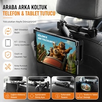 Polham Universal Araç Arka Koltuk Telefon Ve Tablet Tutucu 360 Dönebilen Telefon Standı Katlanabilir Siyah Polham Universal Araç Arka Koltuk Telefon Ve Tablet Tutucu 360 Dönebilen Telefon Standı Katlanabilir Siyah