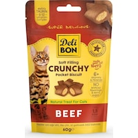 Delibon Crunchy İçi Dolgulu Bisküvi Sığır Etli Kedi Ödülü 60 G Delibon Crunchy İçi Dolgulu Bisküvi Sığır Etli Kedi Ödülü 60 G