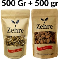 Büyük Boy Ikili - Çiğ Badem Içi 500 Gr + Ceviz Içi 500 Gr 1 KG