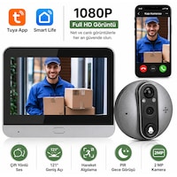 Wifi Akıllı Kapı Kamerası 4.3" Ekran 1080p Hd Görüntülü Kapı Dürbünü Pır Sensörlü Wifi Akıllı Kapı Kamerası 4.3" Ekran 1080p Hd Görüntülü Kapı Dürbünü Pır Sensörlü