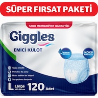 Giggles Yetişkin Emici Külot Hasta Bezi L 4 x 30'lu Giggles Yetişkin Emici Külot Hasta Bezi L 4 x 30'lu